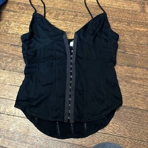 Silence + Noise Bustier Style Top with Sexy Metal Hook and Eye Down Front
